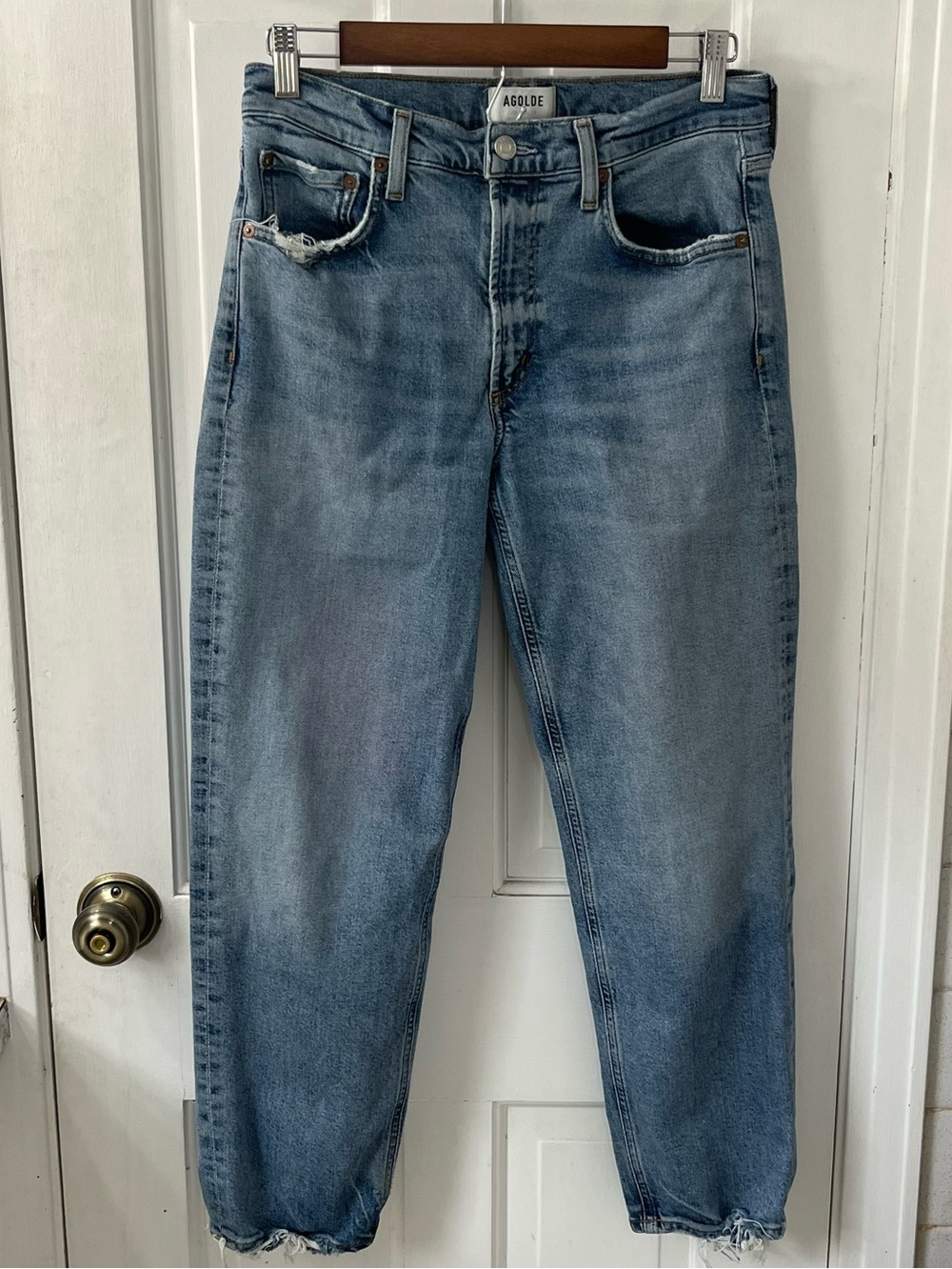 AGOLDE Kye Mid-Rise Straight Crop Jeans in Vintage Wash – Size 27